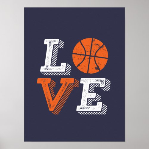 I Love Basketball Sports Games Fan Poster