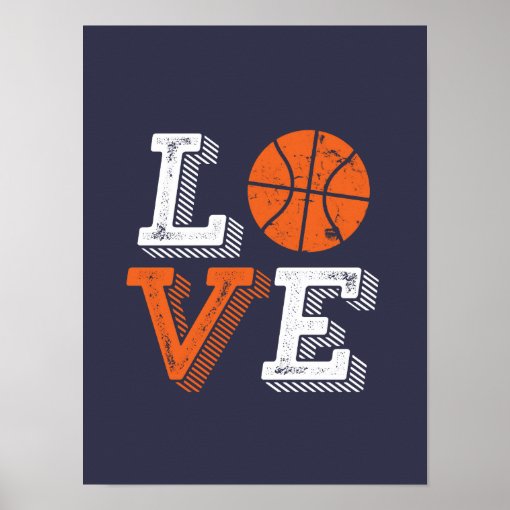 I Love Basketball Sports Games Fan Poster | Zazzle