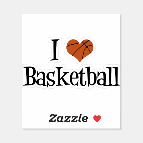 I Love Basketball Sticker