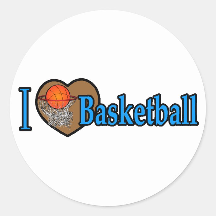 I Love Basketball Stickers