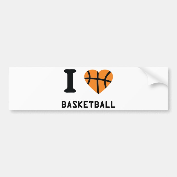 I love basketball symbol bumper stickers