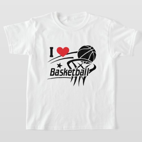 I Love basketball T_Shirt