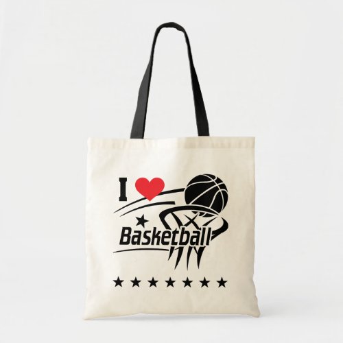 I Love basketball Tote Bag