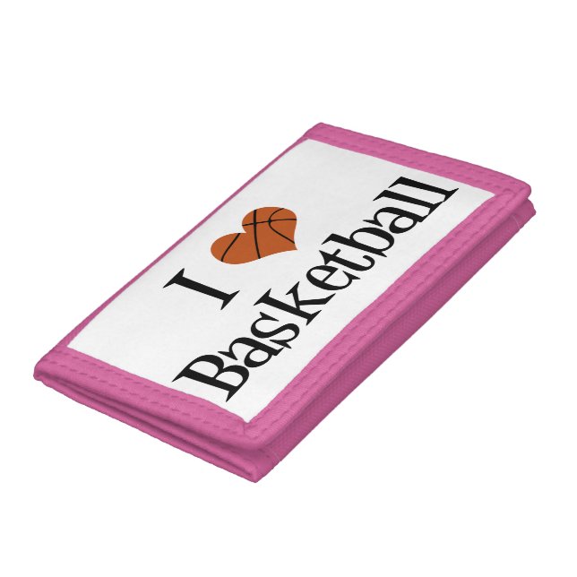 I Love Basketball Tri-fold Wallet (Bottom)