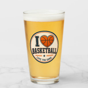 I Love Basketball Tumbler Glass   Basketball Lover