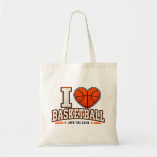 I Love Basketball Vintage Sports Design Tote Bag