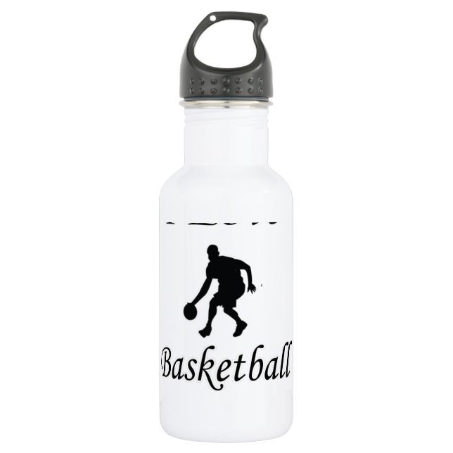 I Love Basketball Water Bottle (Front)