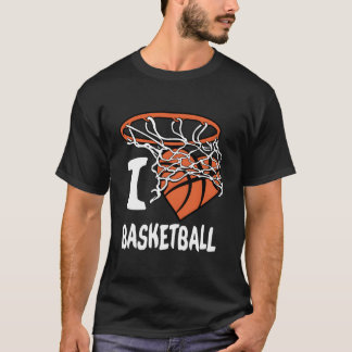 I Love Basketball Youth Basketball Hoop T-Shirt