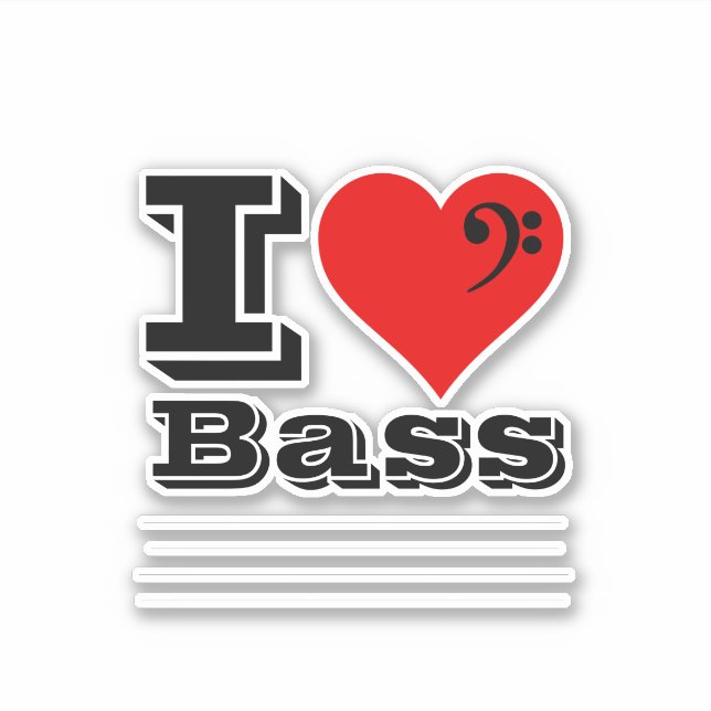I Love Bass Sticker (Front)