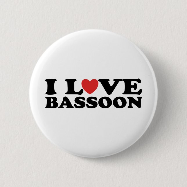 I Love Bassoon Button (Front)
