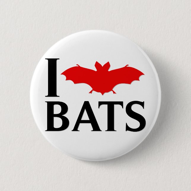 I Love Bats Button (Front)