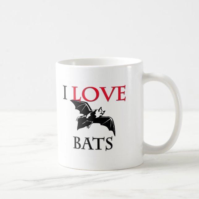 I Love Bats Coffee Mug (Right)