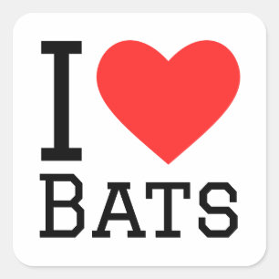 I love bats square sticker