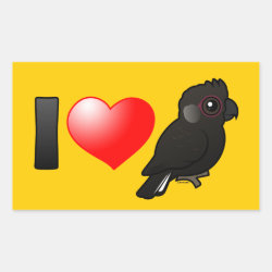 I Love Baudin's Cockatoos Rectangle Sticker