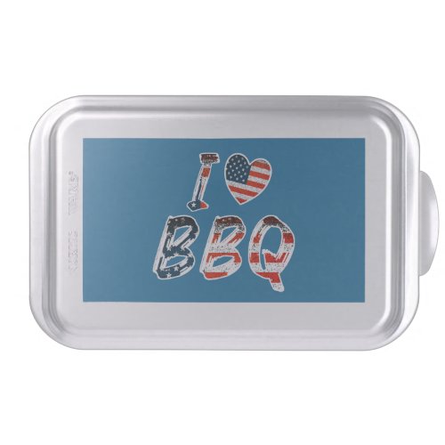 I Love BBQ American Patriotic Cake Pan