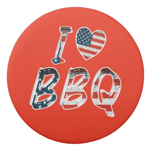I Love BBQ American Patriotic Eraser