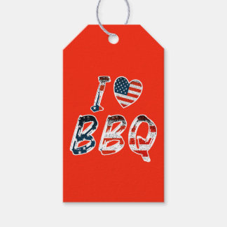 I love BBQ, American patriotic Gift Tags