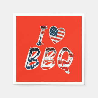 I love bbq, American patriotic Napkins