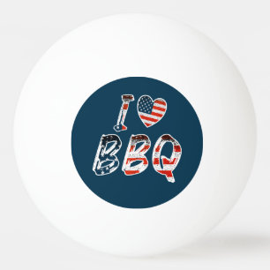 I Love BBQ, American Patriotic Ping Pong Ball