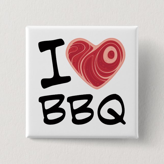 I Love BBQ Button (Front)