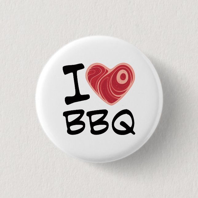 I Love BBQ Button (Front)