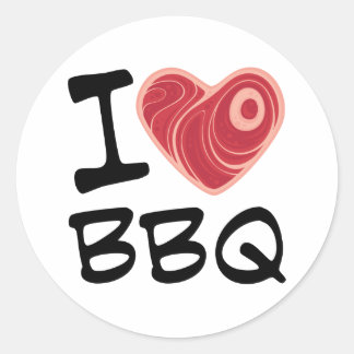 I Love BBQ Classic Round Sticker