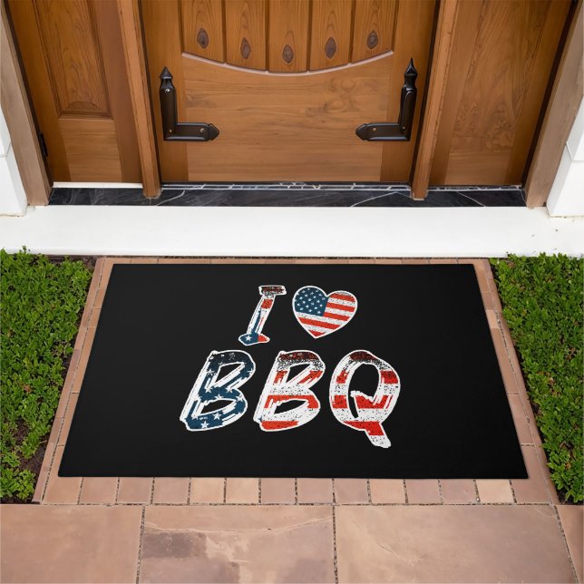 I love BBQ Doormat (Outdoor)
