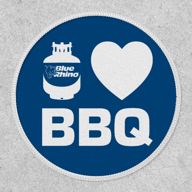 "I Love BBQ", Iron-On Patch (Front)