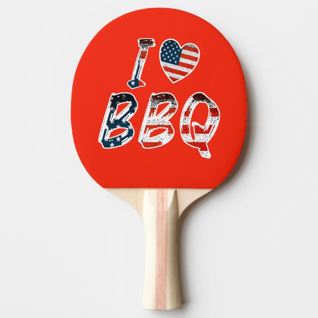 I love BBQ Ping Pong Paddle (Front)