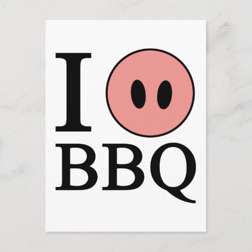 I Love BBQ Postcard