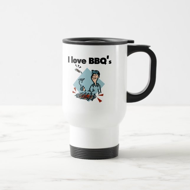 I Love BBQs T-shirts and Gifts Travel Mug (Right)