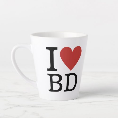 I âï Love BD _ Building Department Latte Mug