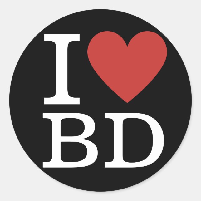 I ❤️ Love BD Business Development Employee CUSTOM Classic Round Sticker (Front)