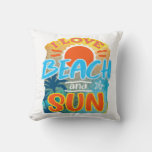 I Love Beach And Sun Throw Pillow