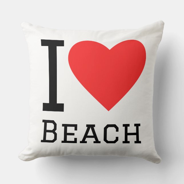 I love beach throw pillow (Front)