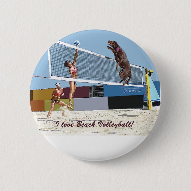I love beach volleyball button (Front)
