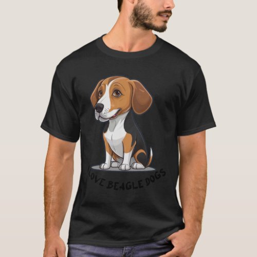 I Love Beagle Dogs  T_Shirt