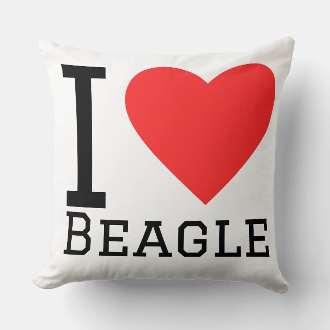 I love beagle  throw pillow (Front)