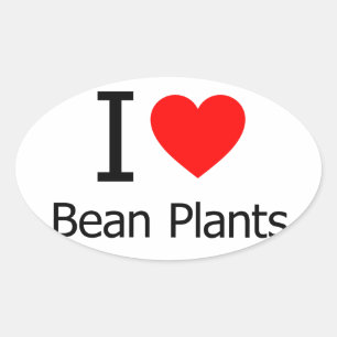 I Love Bean Plants Oval Sticker