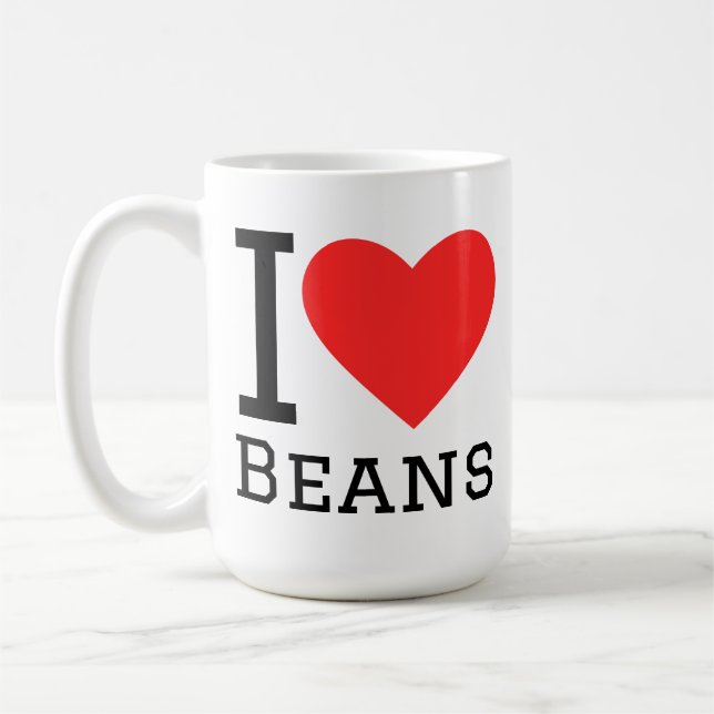 I love beans coffee mug (Left)