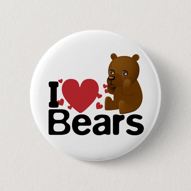 I Love Bears Button (Front)