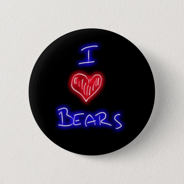 i love bears pinback button (Front)