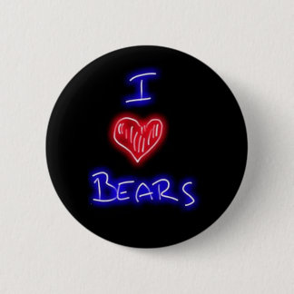 i love bears pinback button