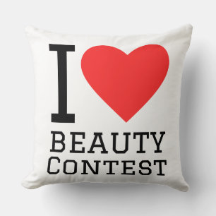 I love beauty contest throw pillow