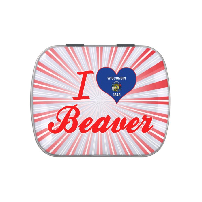 I Love Beaver, Wisconsin Jelly Belly Tins