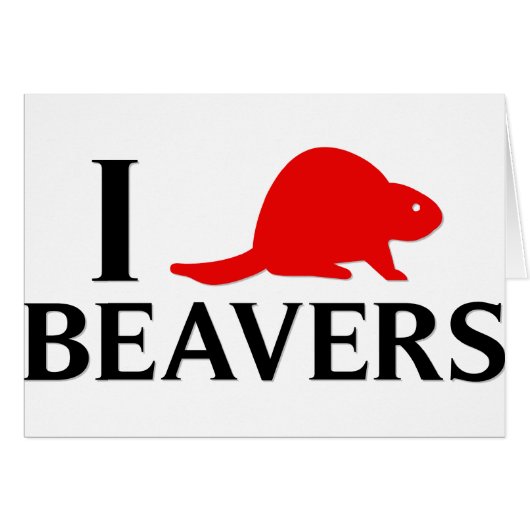I Love Beavers Cards (Front Horizontal)