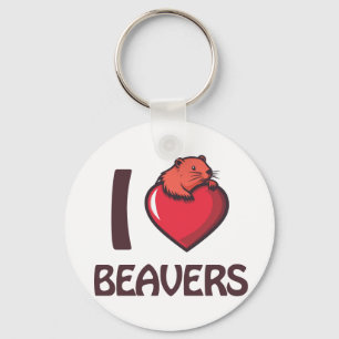 I love Beavers Keychain