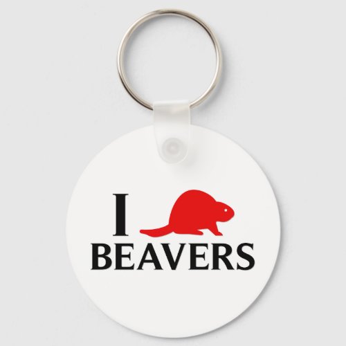 I Love Beavers Keychain