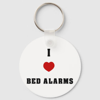 I Love Bed Alarms Keychain