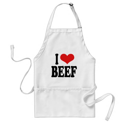 I Love Beef Adult Apron